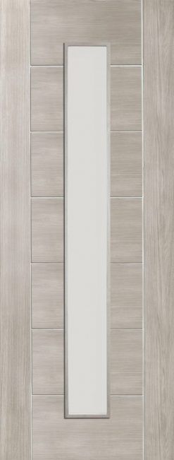 Mode by XL White Grey Laminate Palermo with Clear Glass Internal Door