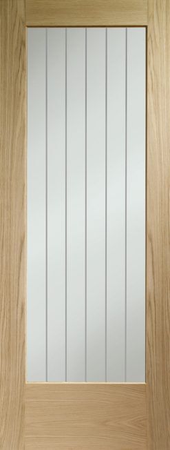 XL Joinery Internal Oak Pre-Finished Suffolk Essential Pattern 10 (Clear Etched Glass) Door