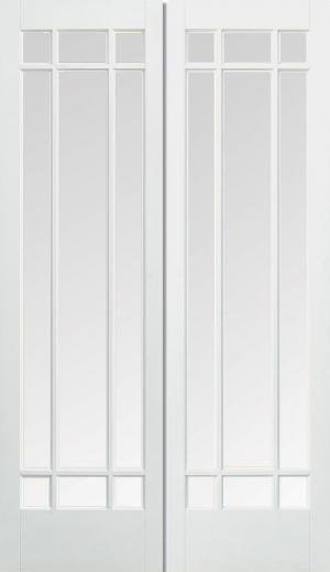 LPD Internal Manhattan Bevelled Glass Prime Plus Door Pair LPD Internal Manhattan Bevelled Glass Prime Plus Door Pair