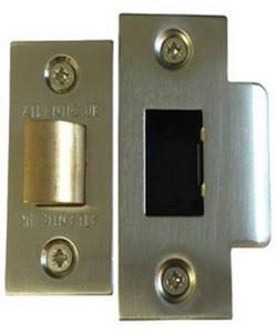 Atlantic Handles 3" Heavy Duty Bolt Through Tubular Latch in a Satin Nickel & Polished Gold Finish Atlantic Handles 3" Heavy Duty Bolt Through Tubular Latch in a Satin Nickel & Polished Gold Finish