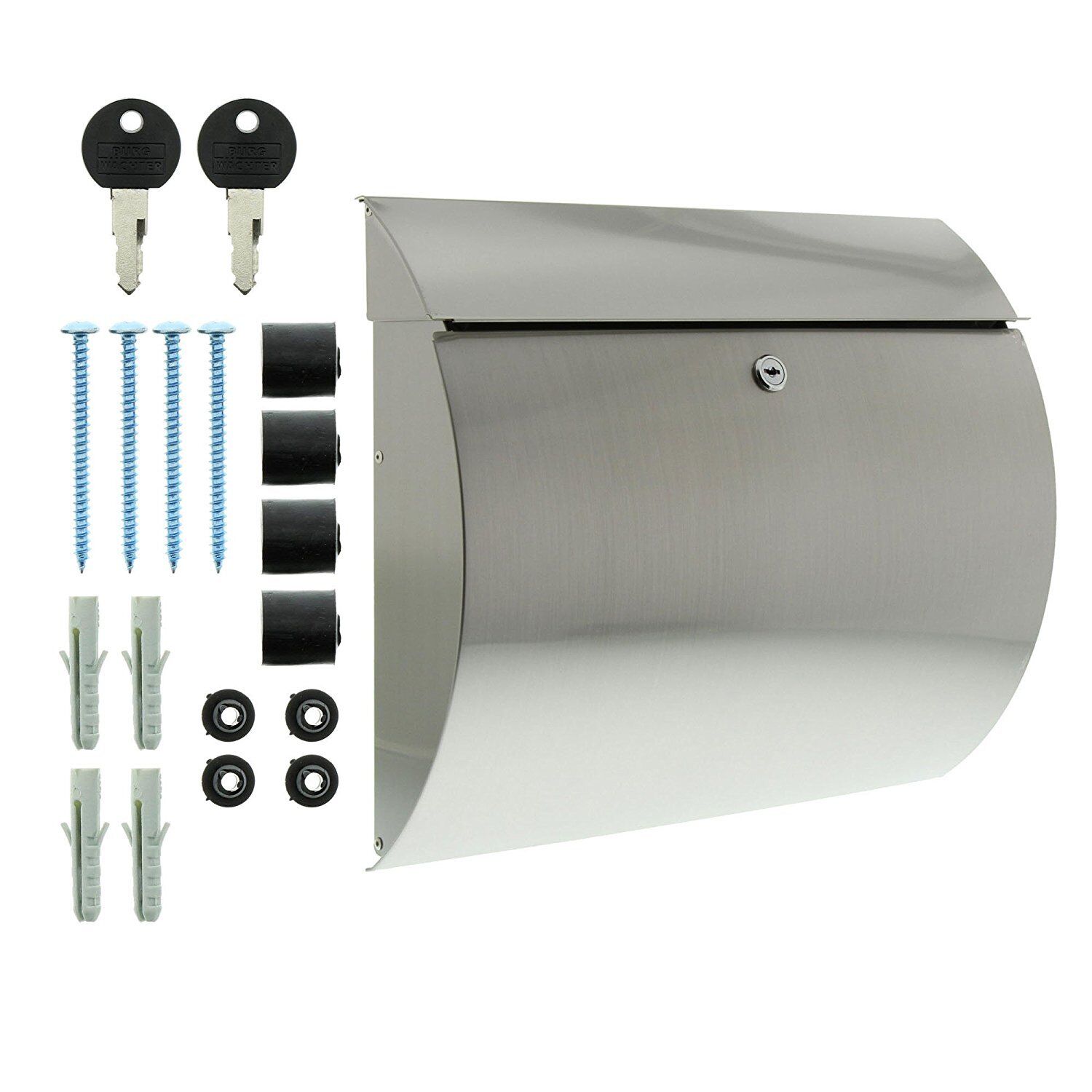 Burg-Wachter Toscana 3856 Ni Post Box in Stainless Steel Burg-Wachter Toscana 3856 Ni Post Box in Stainless Steel