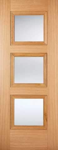 LPD Internal Prefinished Oak Amsterdam 3 Light Glazed Door