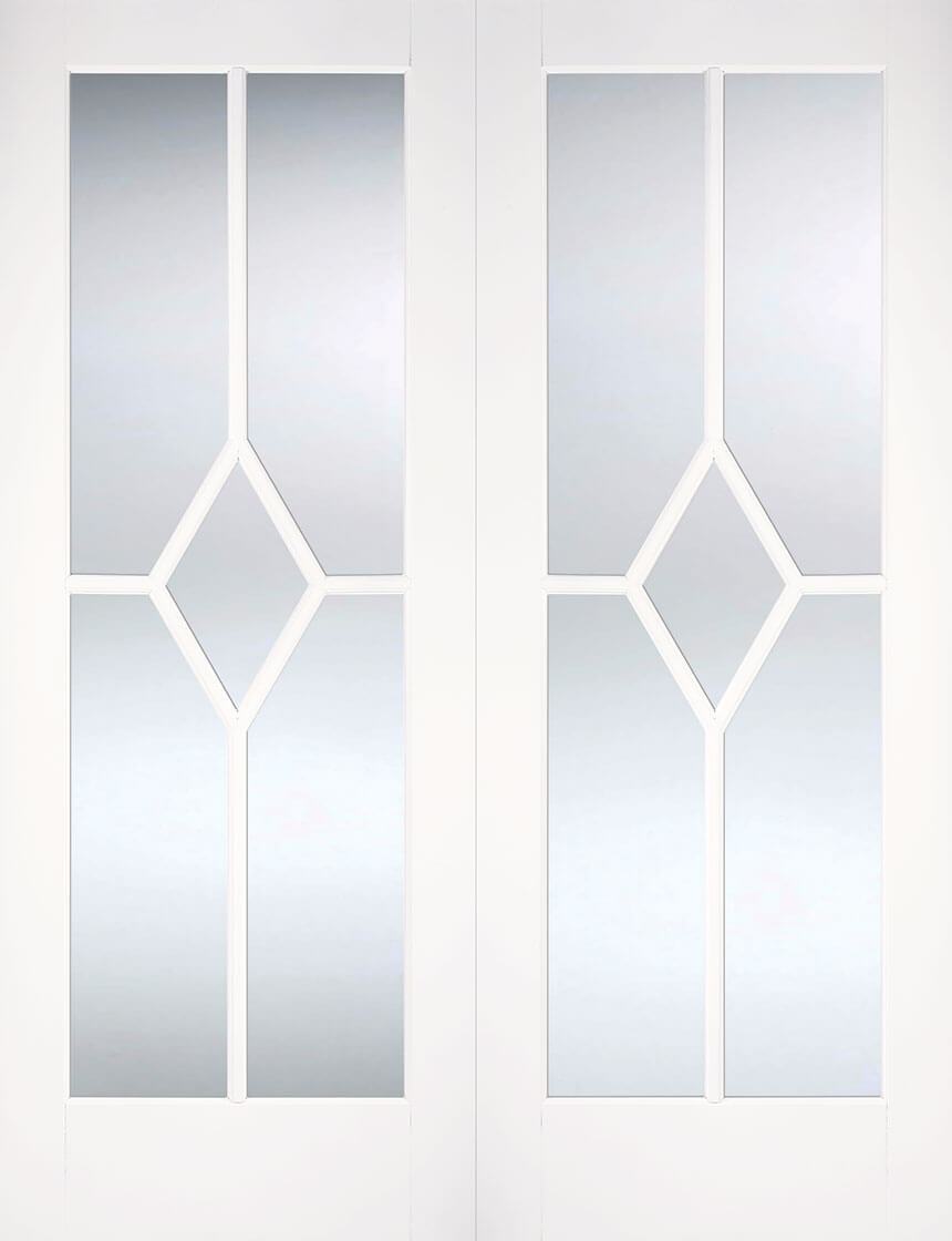 LPD Internal Reims Bevelled Glazed Prime Plus Door Pair LPD Internal Reims Bevelled Glazed Prime Plus Door Pair
